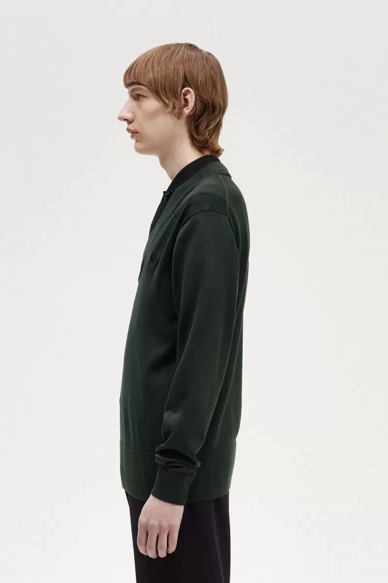 fred perry v-ringad herrtröja nattgrön