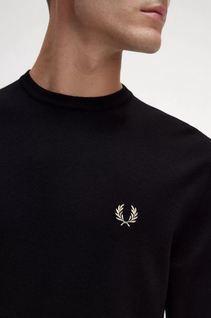 fred perry classic crew neck herrtröja svart