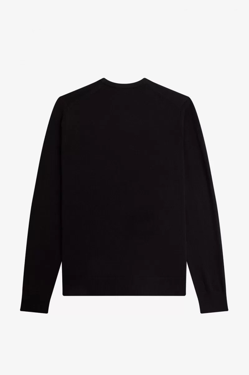fred perry classic crew neck herrtröja svart