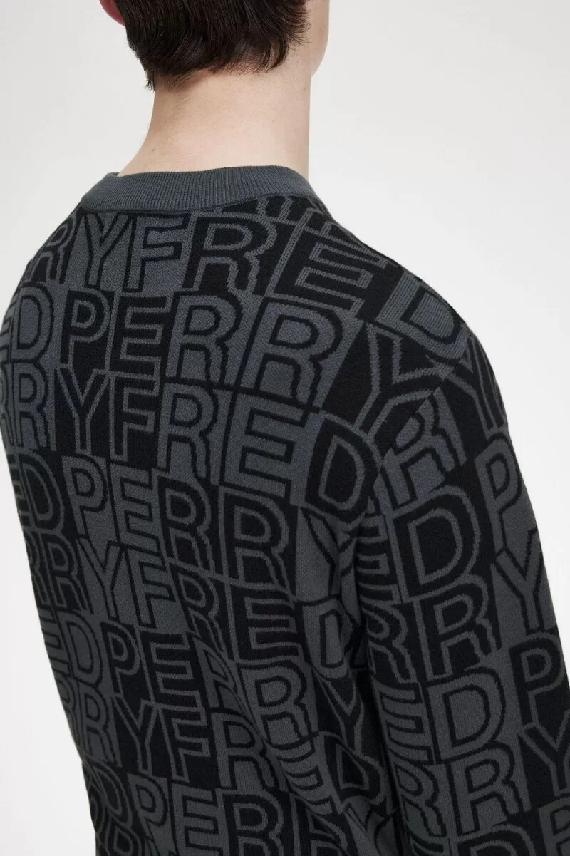 fred perry block graphic herrtröja i gunmetal