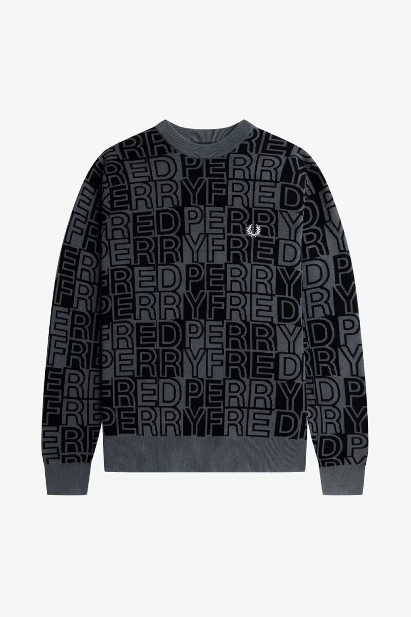 fred perry block graphic herrtröja i gunmetal