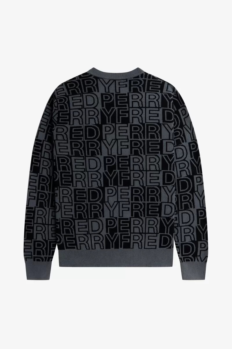 fred perry block graphic herrtröja i gunmetal