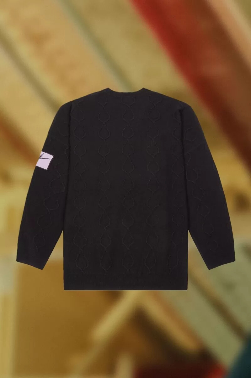 fred perry Överdimensionerad laurel wreath herrtröja svart
