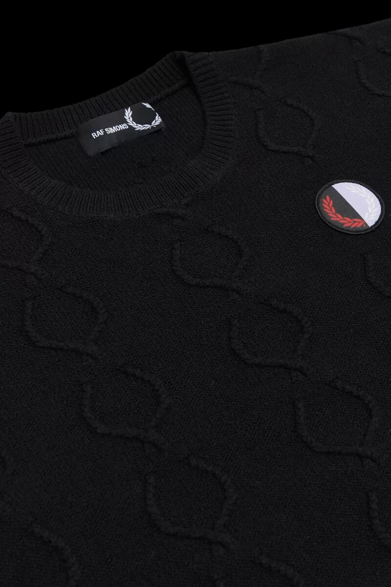 fred perry Överdimensionerad laurel wreath herrtröja svart