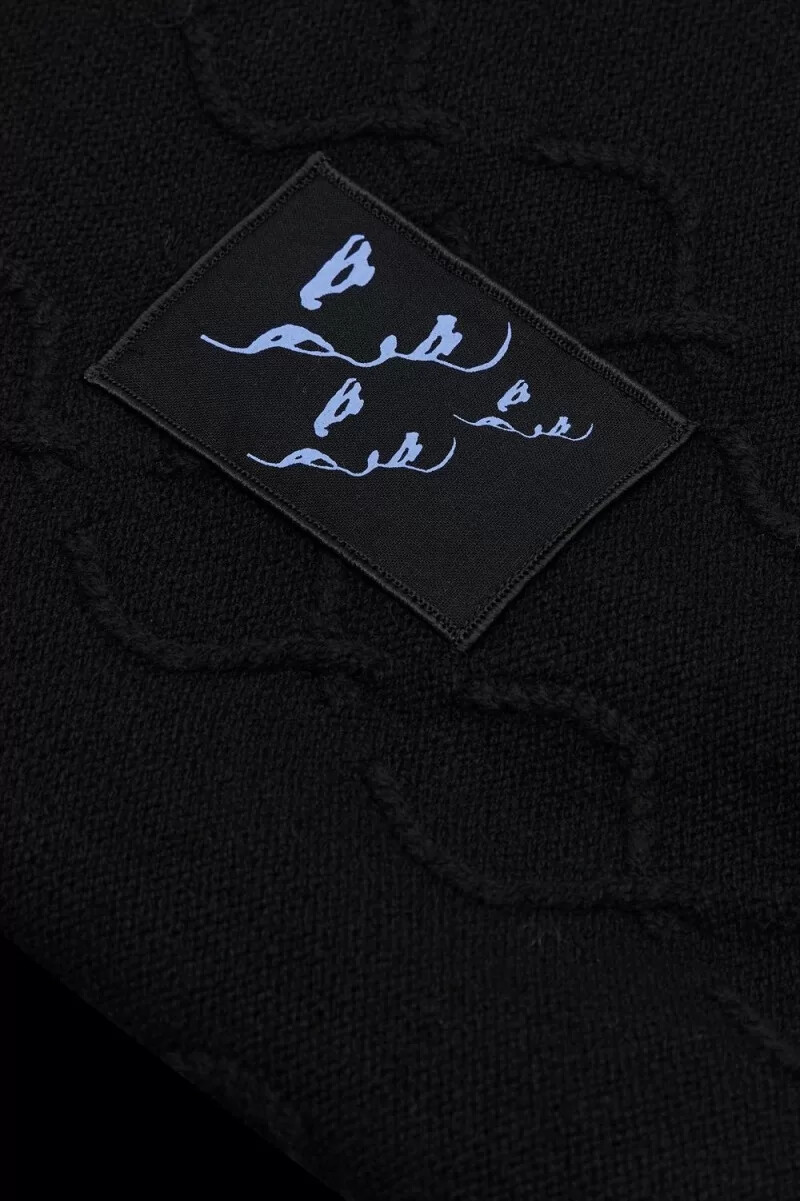 fred perry Överdimensionerad laurel wreath herrtröja svart