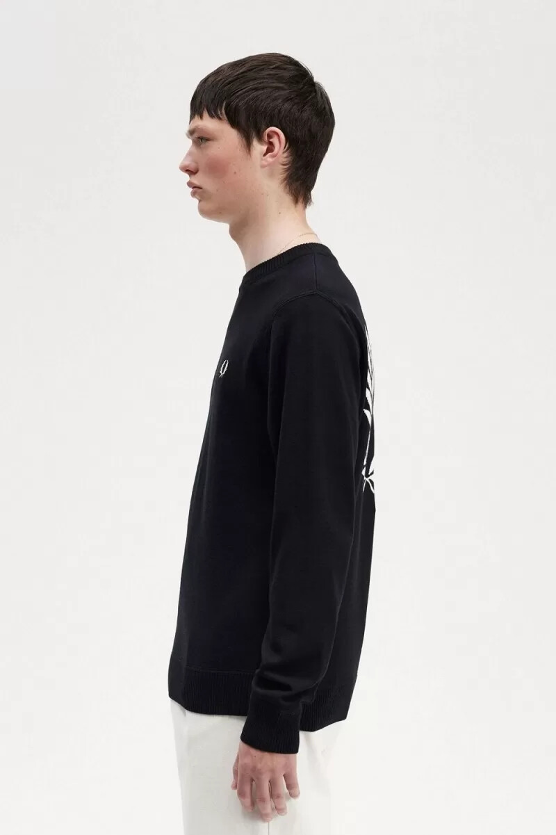 fred perry graphic laurel wreath herrtröja svart