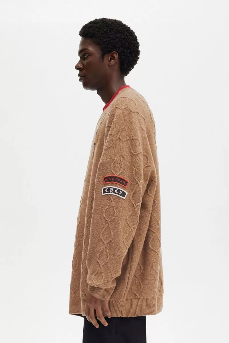 fred perry patch detalj oversized herrtröja grön
