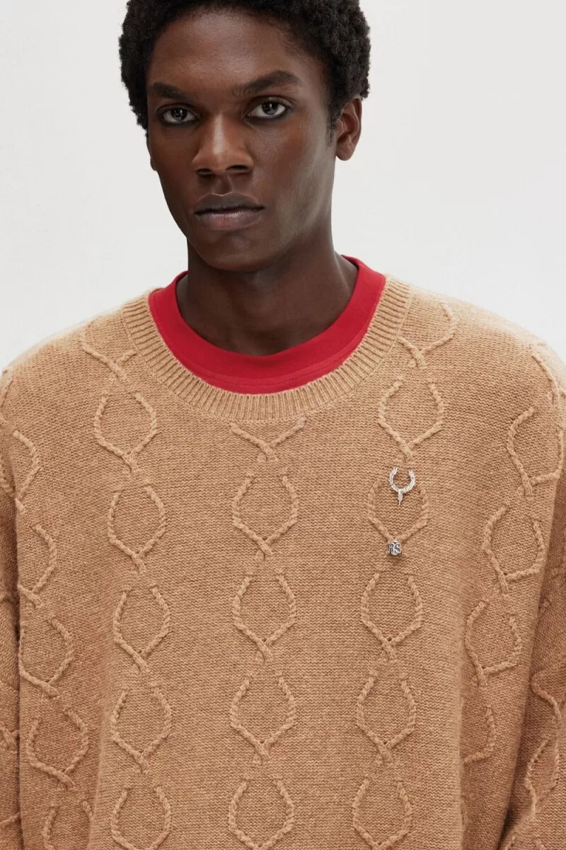 fred perry patch detalj oversized herrtröja grön