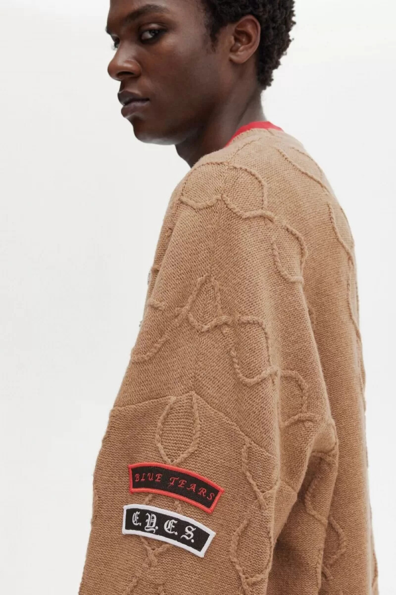 fred perry patch detalj oversized herrtröja grön