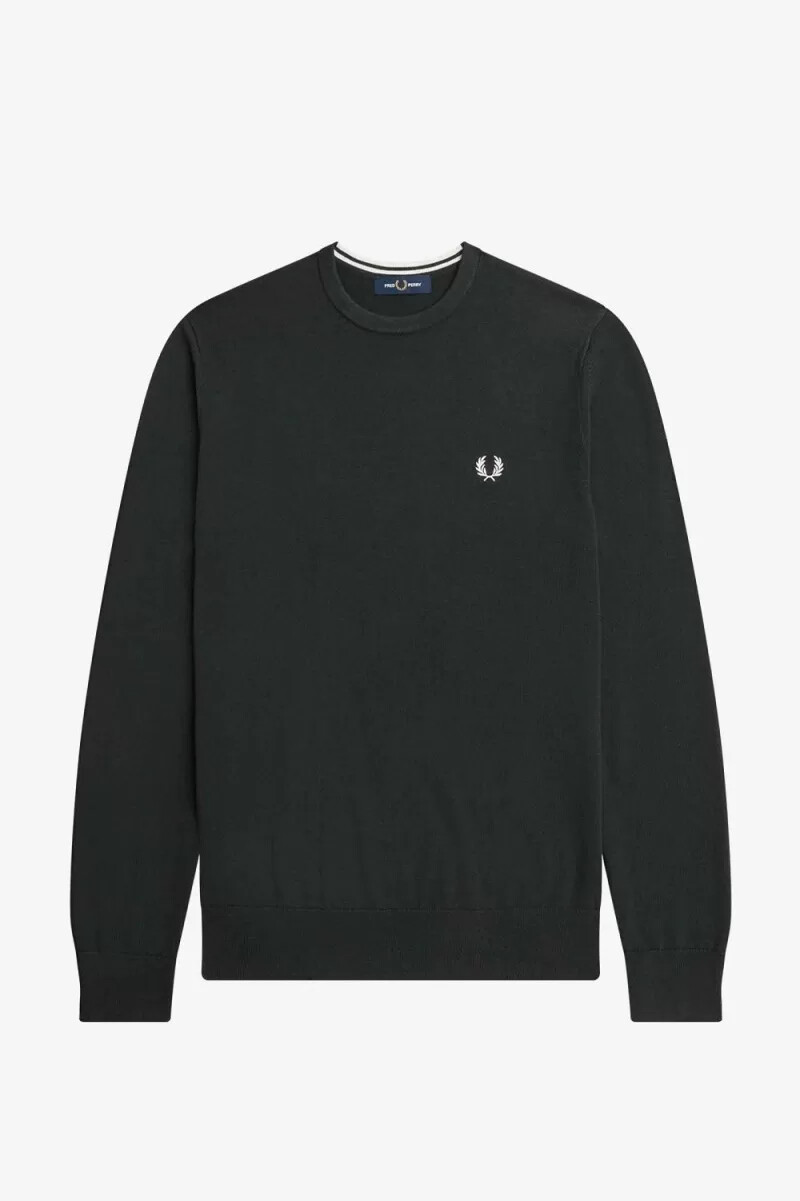 fred perry classic crew neck herrtröja nattgrön