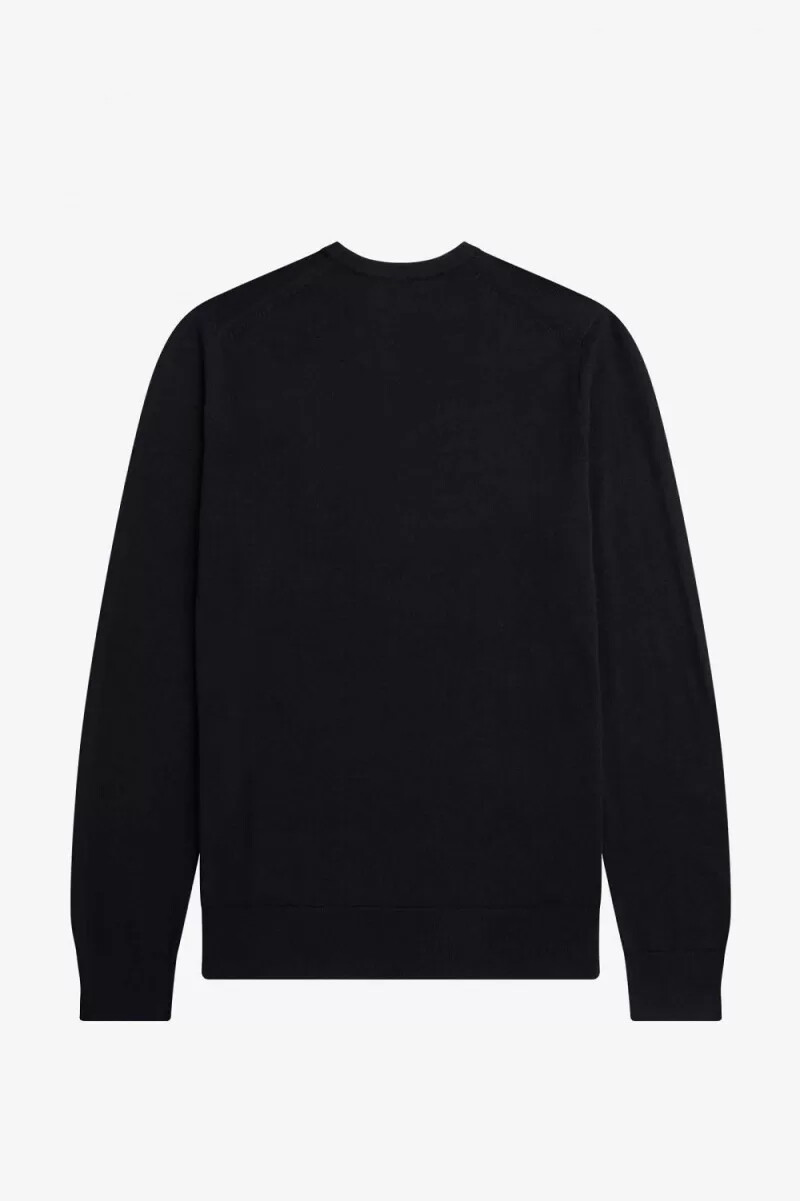fred perry classic crew neck herrtröja marinblå