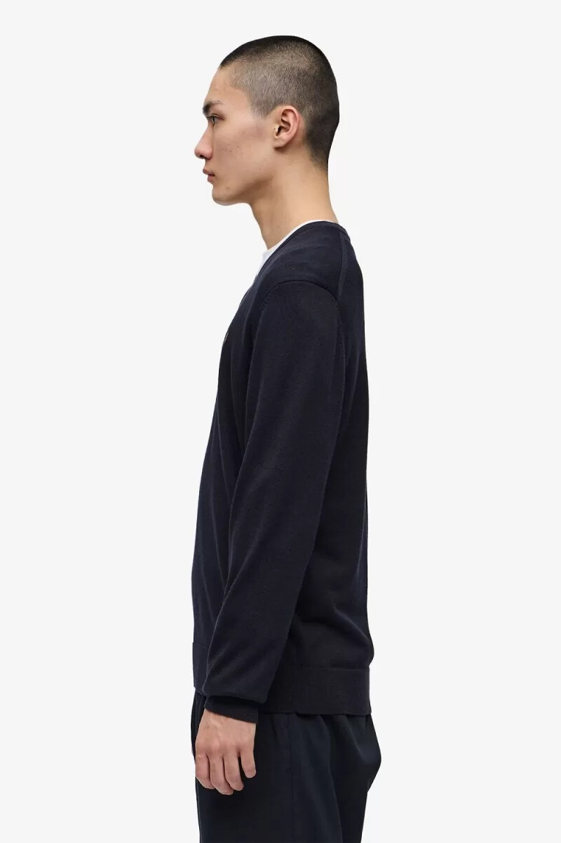 fred perry classic v-neck herrtröja marinblå