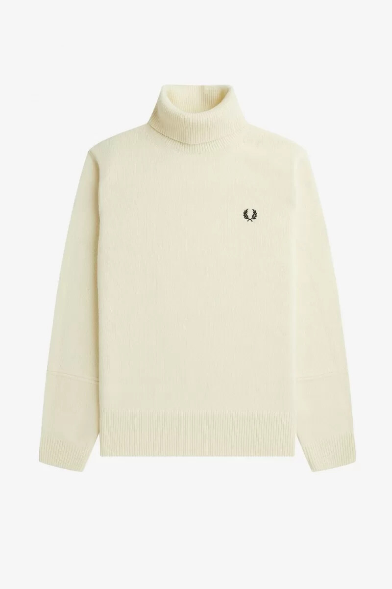 fred perry stickad polotröja herr beige
