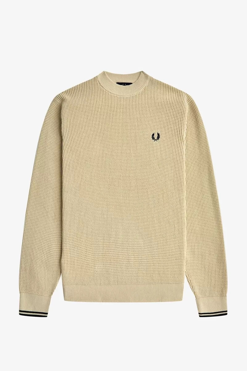 fred perry waffle stitch herrtröja havregryn