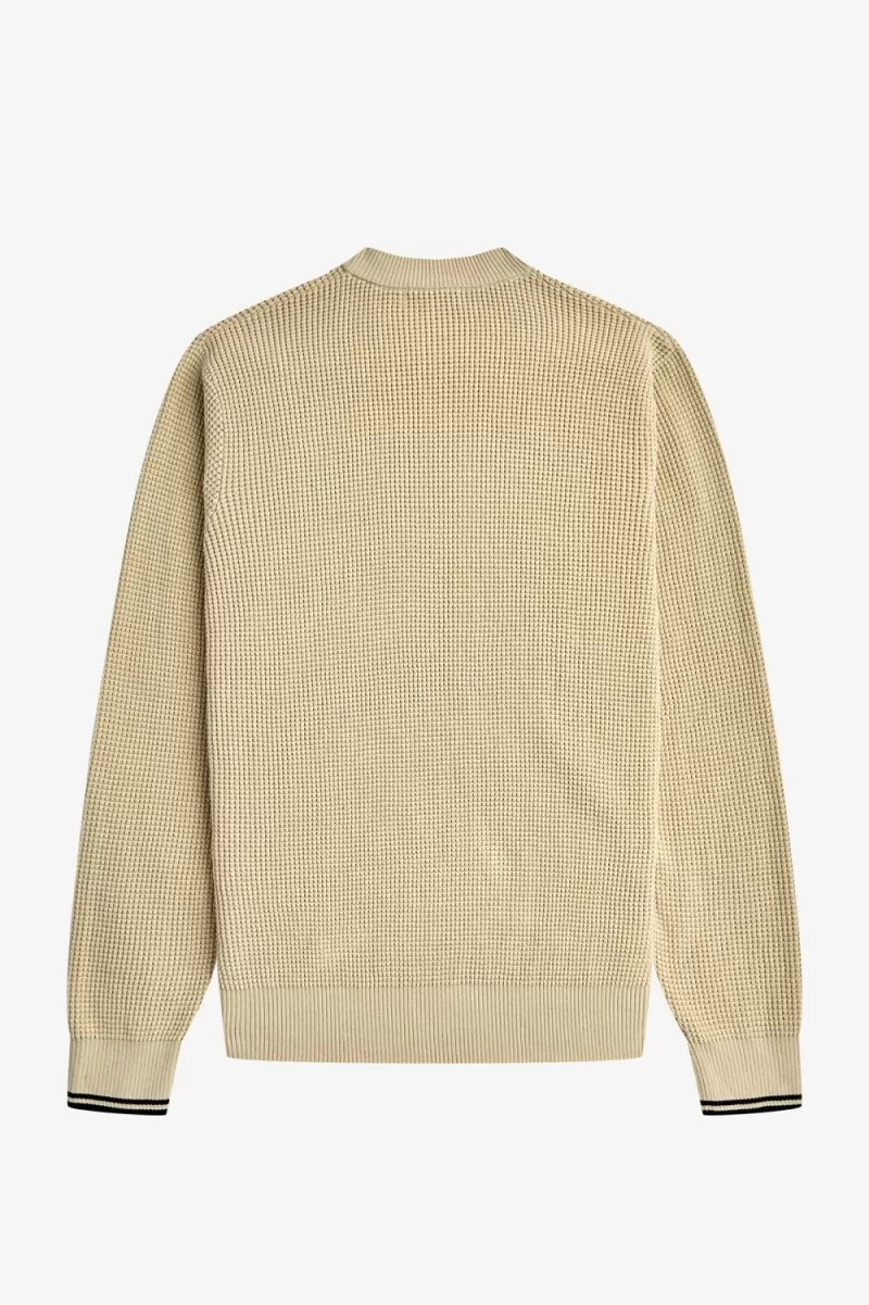 fred perry waffle stitch herrtröja havregryn