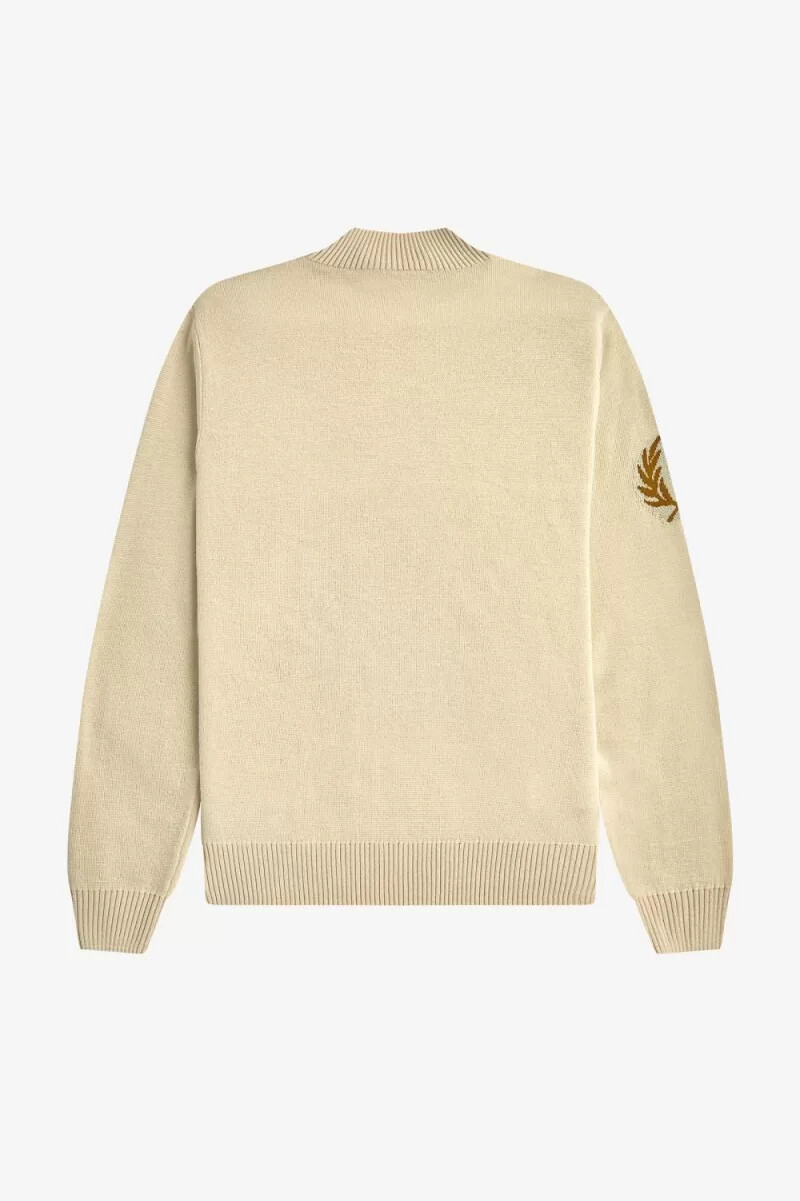 fred perry laurel wreath mock neck herrtröja havregryn