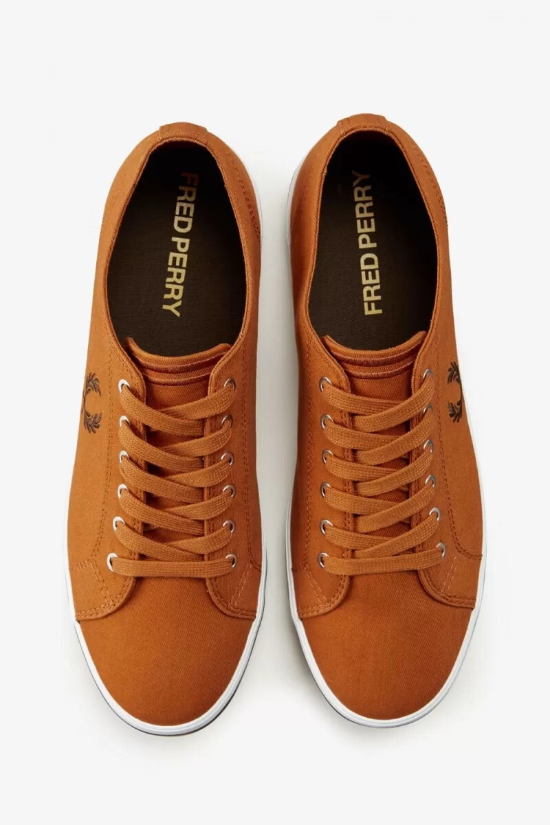 fred perry kingston herr plimsolls bruna