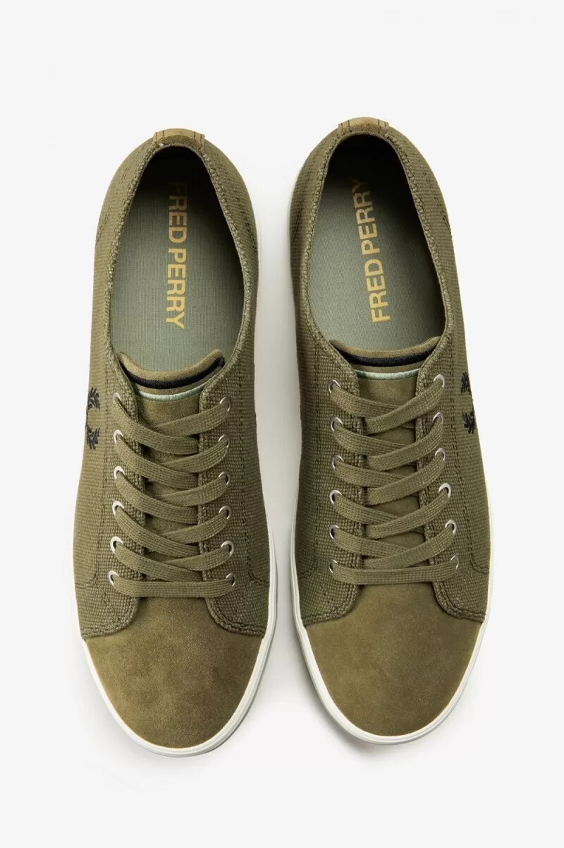 fred perry kingston herr plimsolls uniform grön
