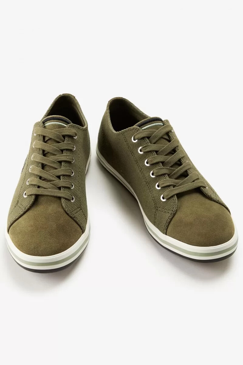 fred perry kingston herr plimsolls uniform grön
