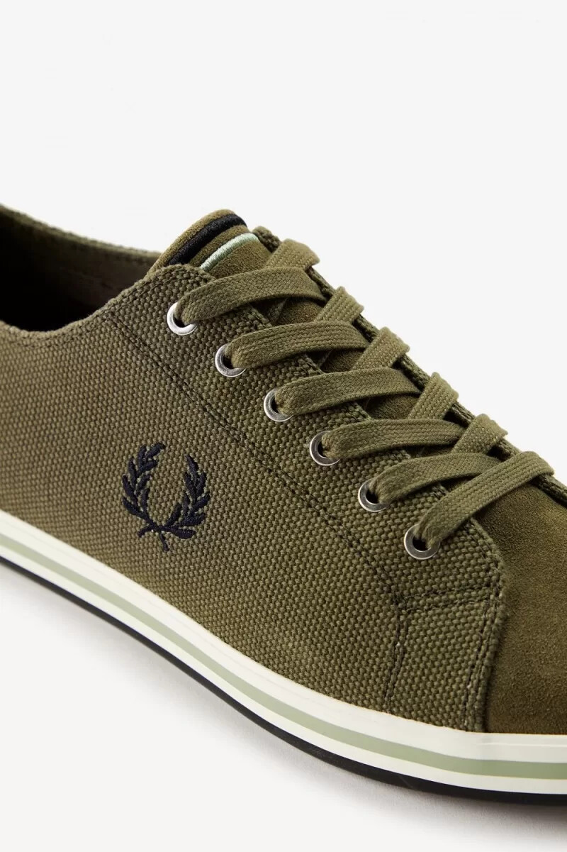 fred perry kingston herr plimsolls uniform grön