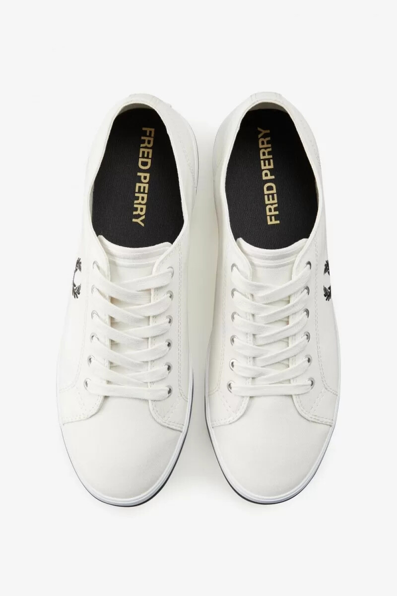 fred perry kingston herr plimsolls snövit