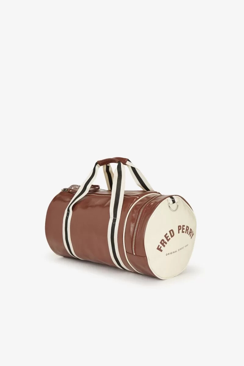 fred perry classic barrel herrväskor whiskybruna