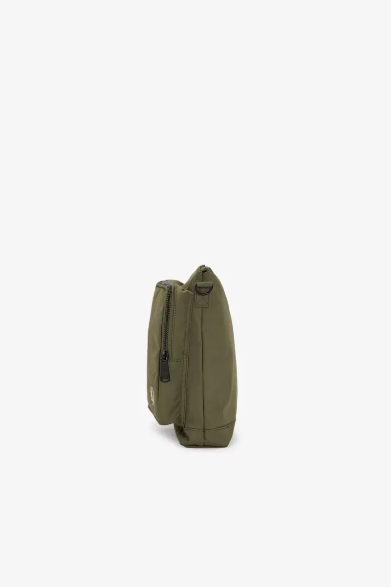 fred perry nylon pocket side herrväskor uniform grön varm grå
