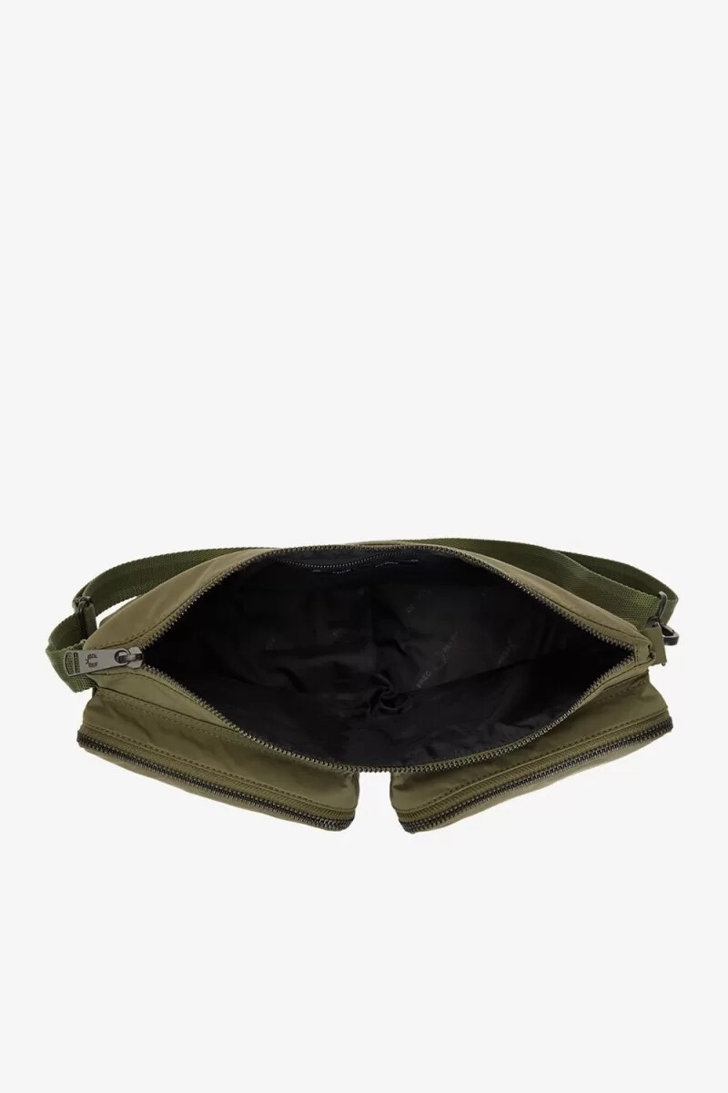 fred perry nylon pocket side herrväskor uniform grön varm grå