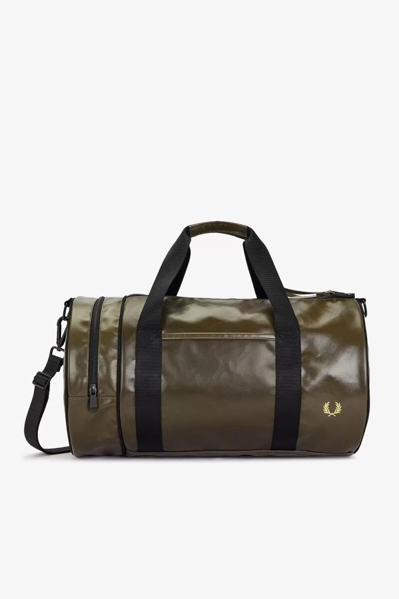 fred perry tonal barrel herrväskor uniform grön guld