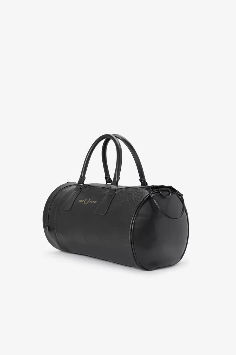fred perry scotch grain barrel herrväskor svarta