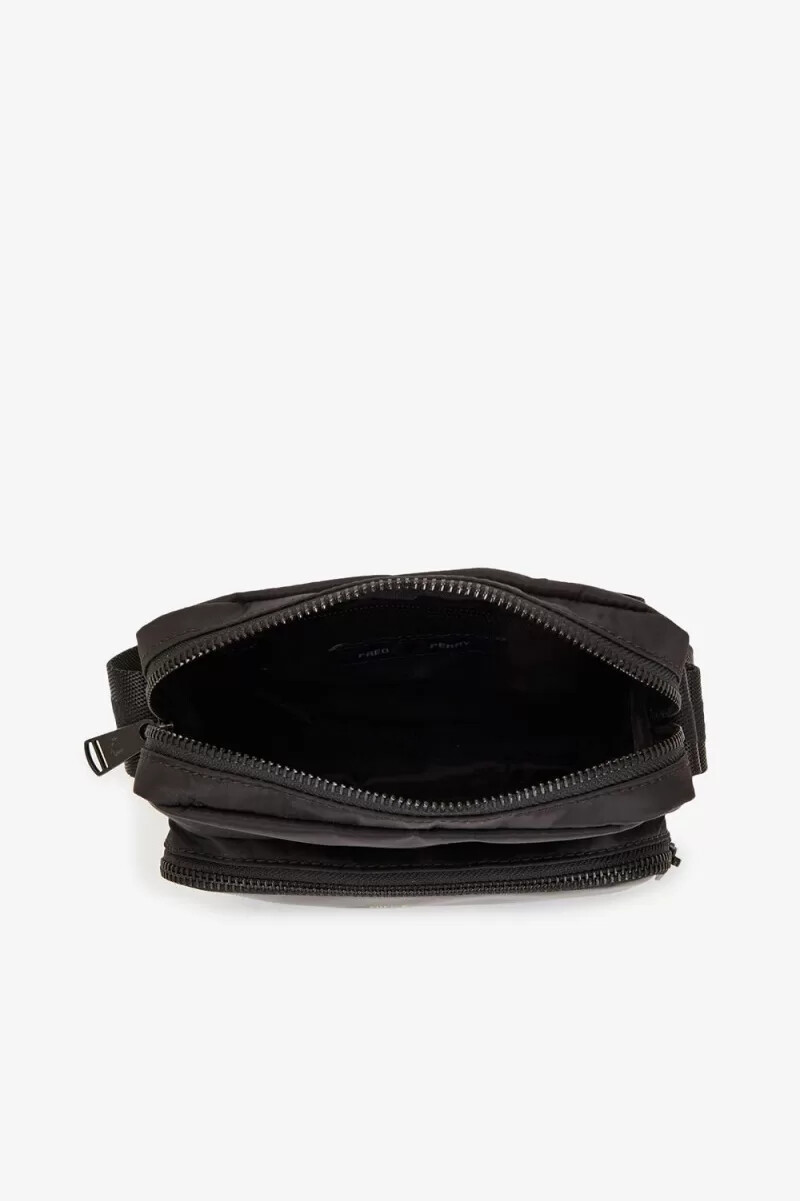 fred perry nylon twill läder herrväskor svarta guld