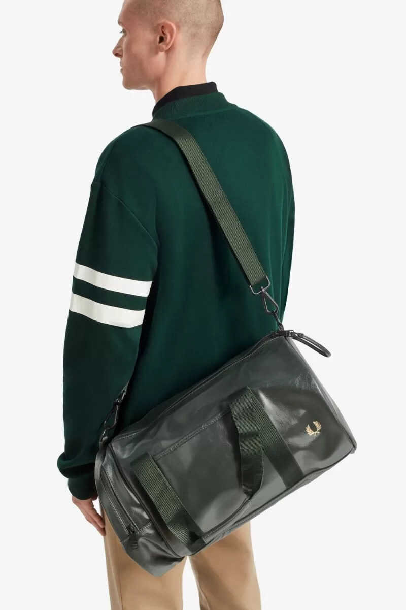 fred perry tonal barrel herrväskor mörkgrön