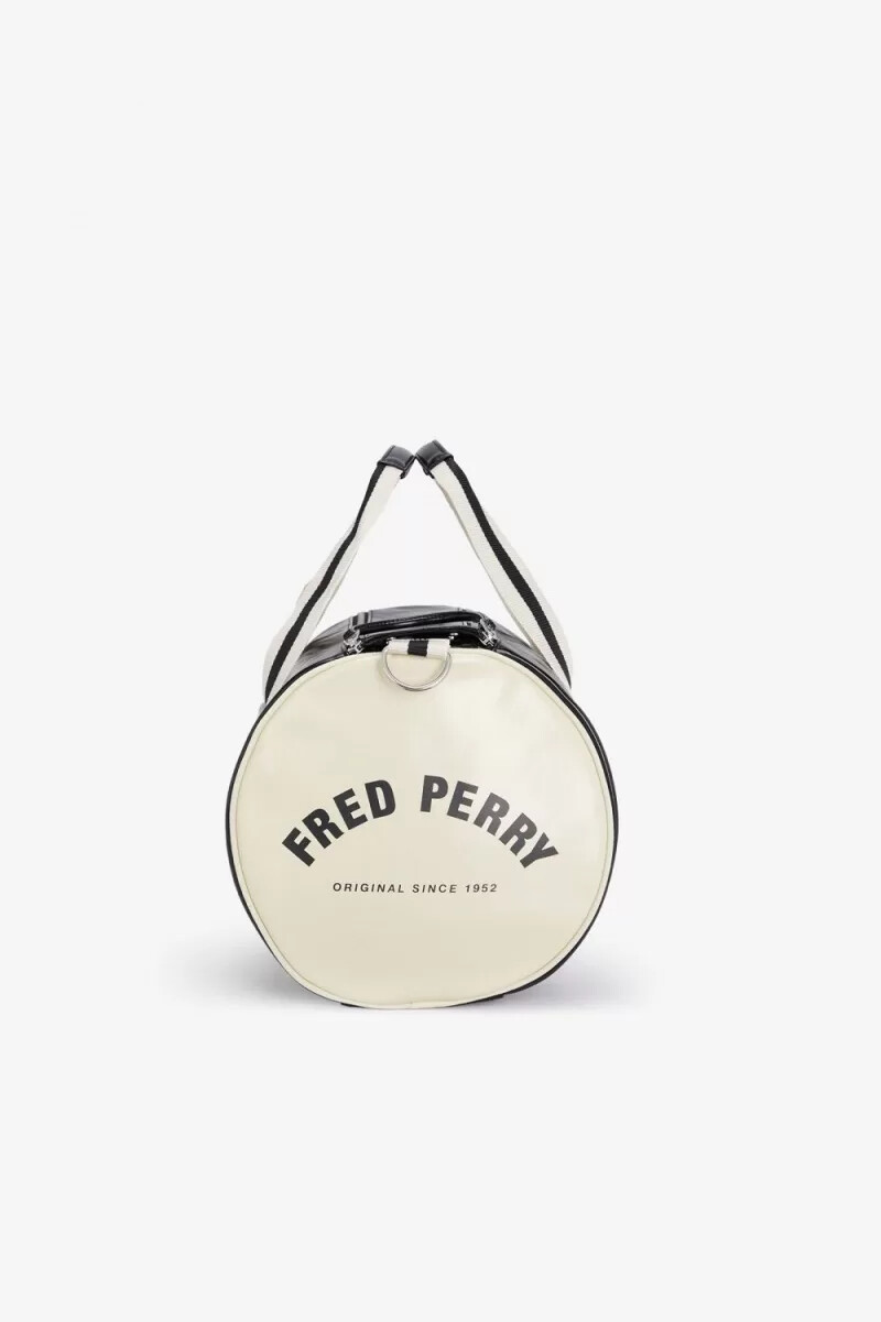fred perry classic barrel herrväskor svarta beige
